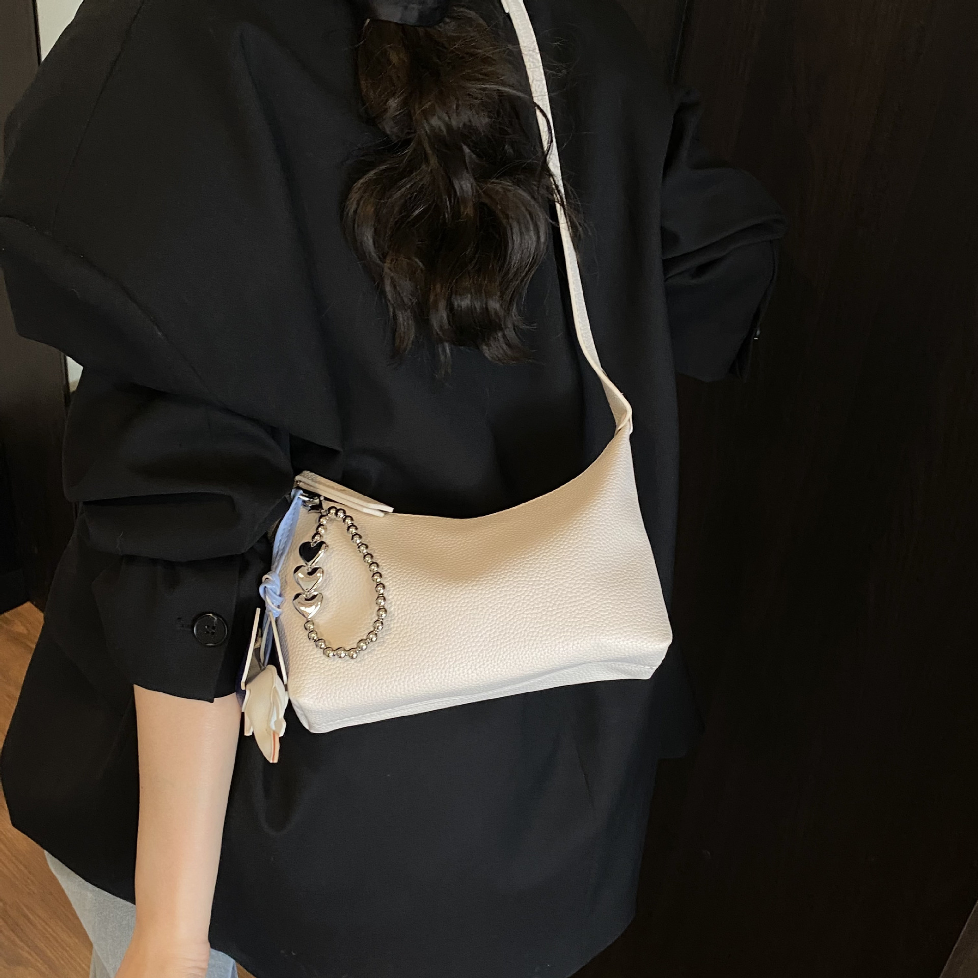 designer Minimalist Lychee Texture Underarm Small Bag for Women 2025 New Trend Spring Fashion Handbag Versatile Shoulder Crossbody Bag