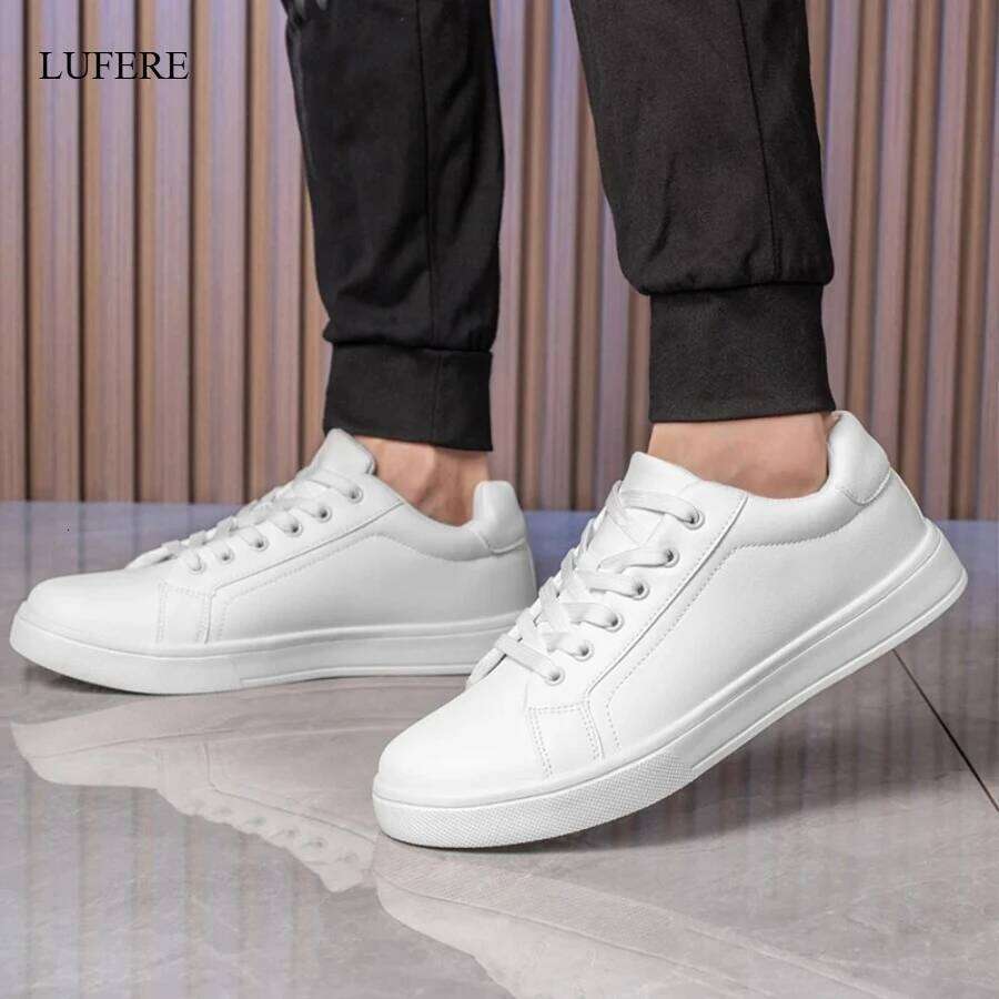 Men's Business casual Soft Moccasin Comfortable Casual Shoes for Autumn Solid Black White Men Sneakers