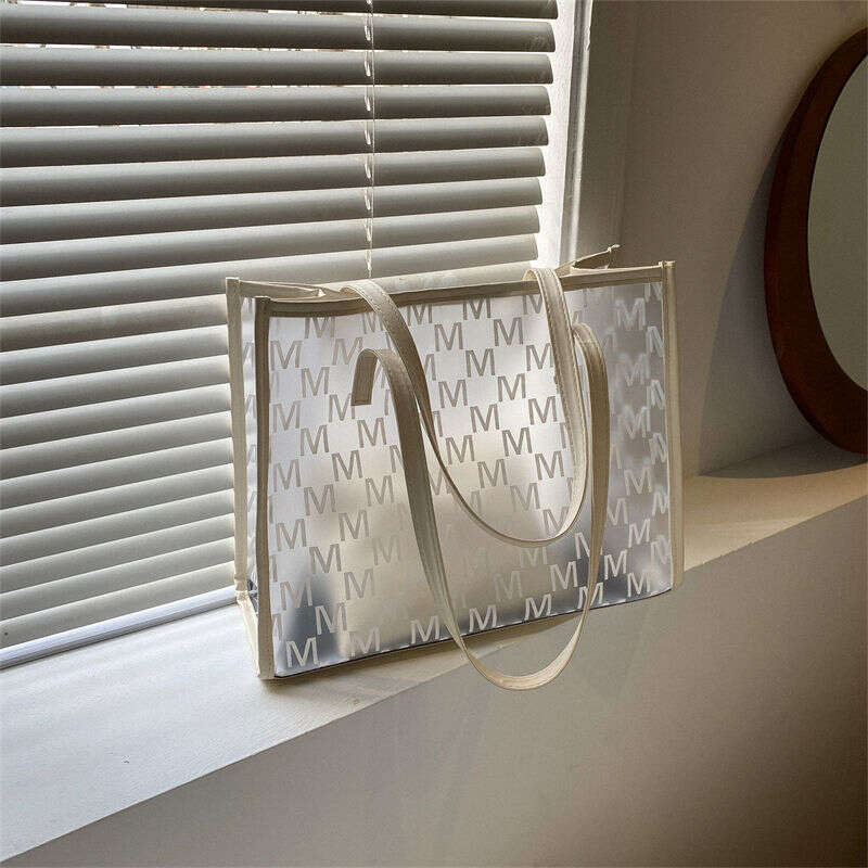 2025 Summer New Transparent Tote Bag for Women - Large Capacity Trendy Jelly Shoulder Bag | Versatile Stylish Clear Handbag