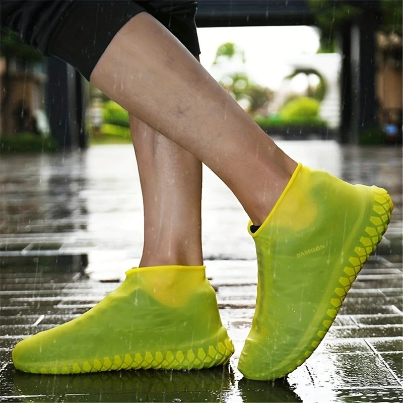 Silica Gel Waterproof Shoe Cover Thicken Nonslip Wear Resistant Convenient Rainproof Folding Rain Boots 250528