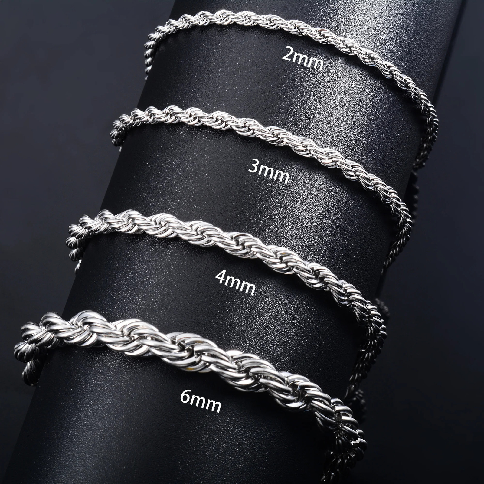 Men Stainless Steel Rope Chain Bracelet for Women Hand Bangle GoldSilver Color Foot Ankle Anklet Jewelry Accessories DIY Gift 250528