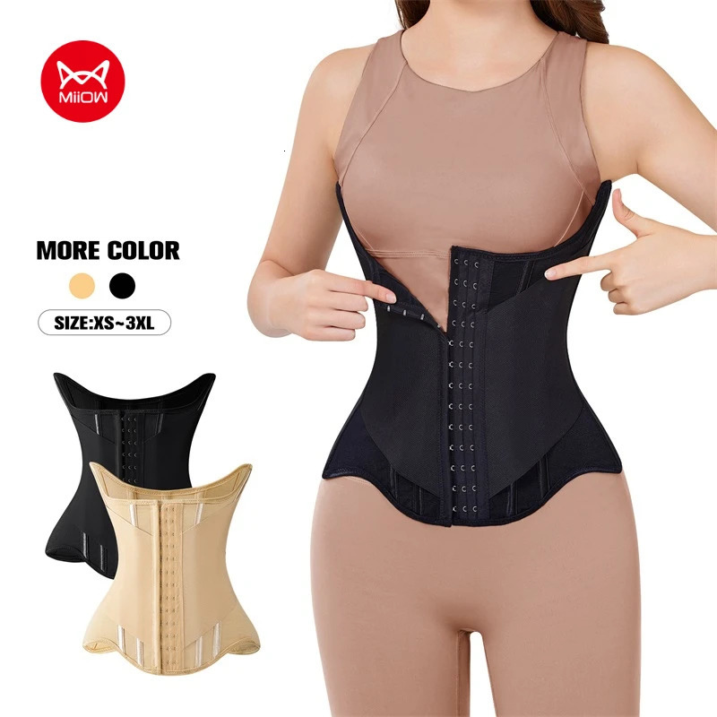 MiiOW U-shaped Waist Trainer Corset Women Shapers Breast Lifted Waist Trainer Steel Bone Slimming Breathable Womens Shapewear 250528
