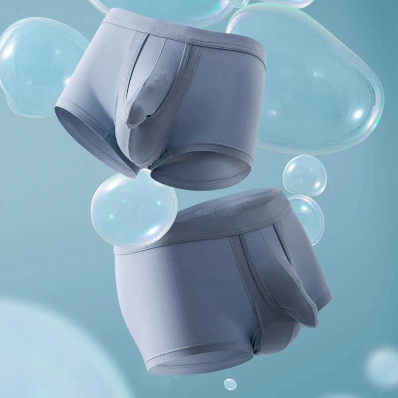 2Pcs Mens Panties Viocase Male Boxers Underwear Flat Pants U Convex Pouch Panties Underpants W250603