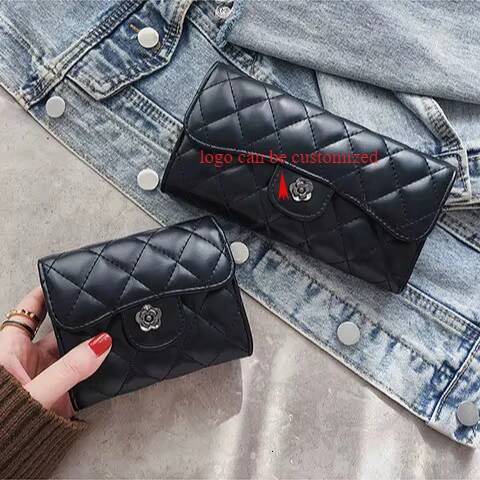2025 New Women's Wallet Classic Embroidery Designer Thread Grid Black Multi Layer Card Bag 4