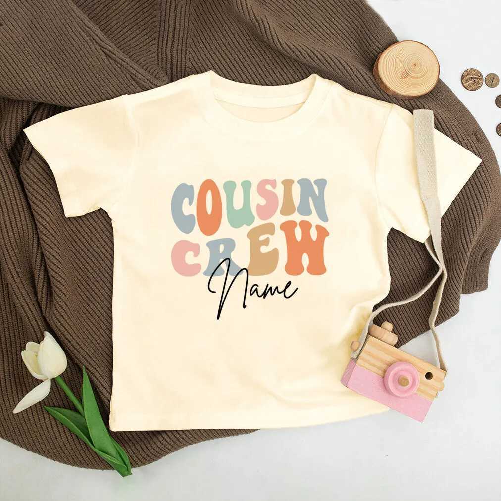 Personalized Cousin Crew Kids Shirt Retro Custom Name Cousins Matching T-shirt Child Summer Short Sleeve Tee Toddler Clothes Top T250603