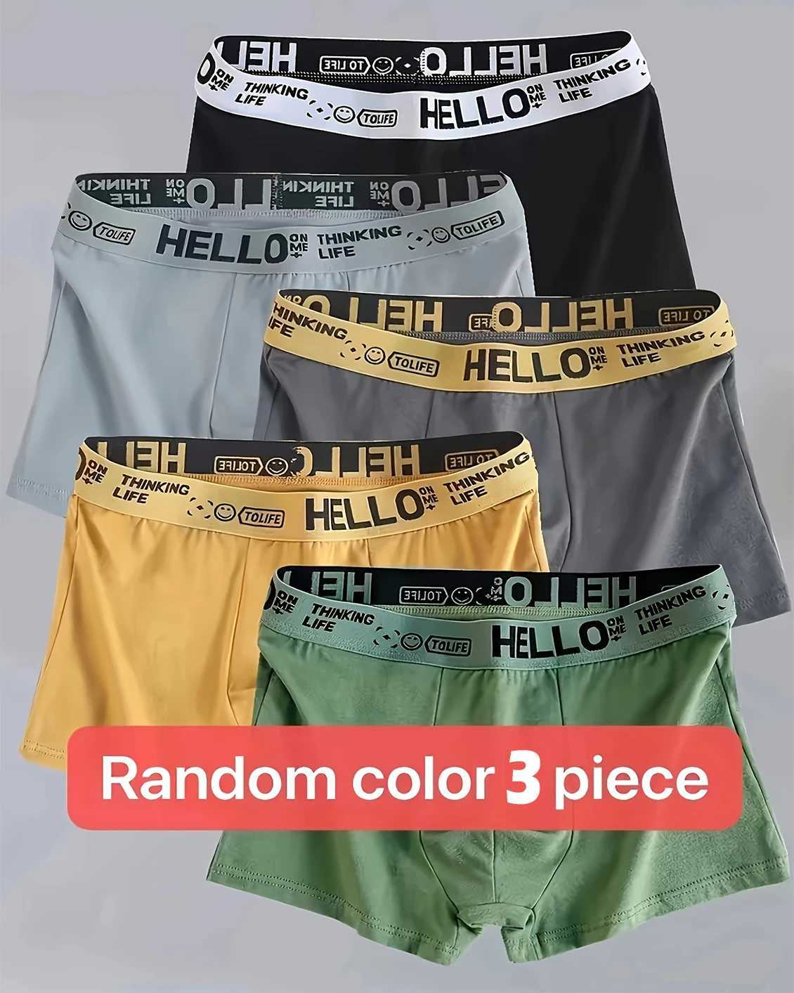 Random 3pcs Mens Underwear Boxer Shorts XS-XXL Men Panties Sexy Comfortable Breathable Fashion Boys Panties Underwear W250603