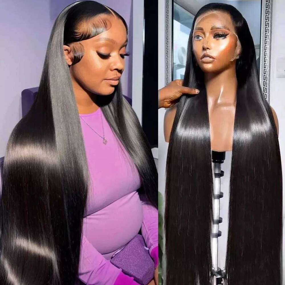 40 Inch 250 Density Straight Front Wigs Human Hair 13x6 Hd Frontal Wig Transparent Lace 13x4 Pre Plucked For Women