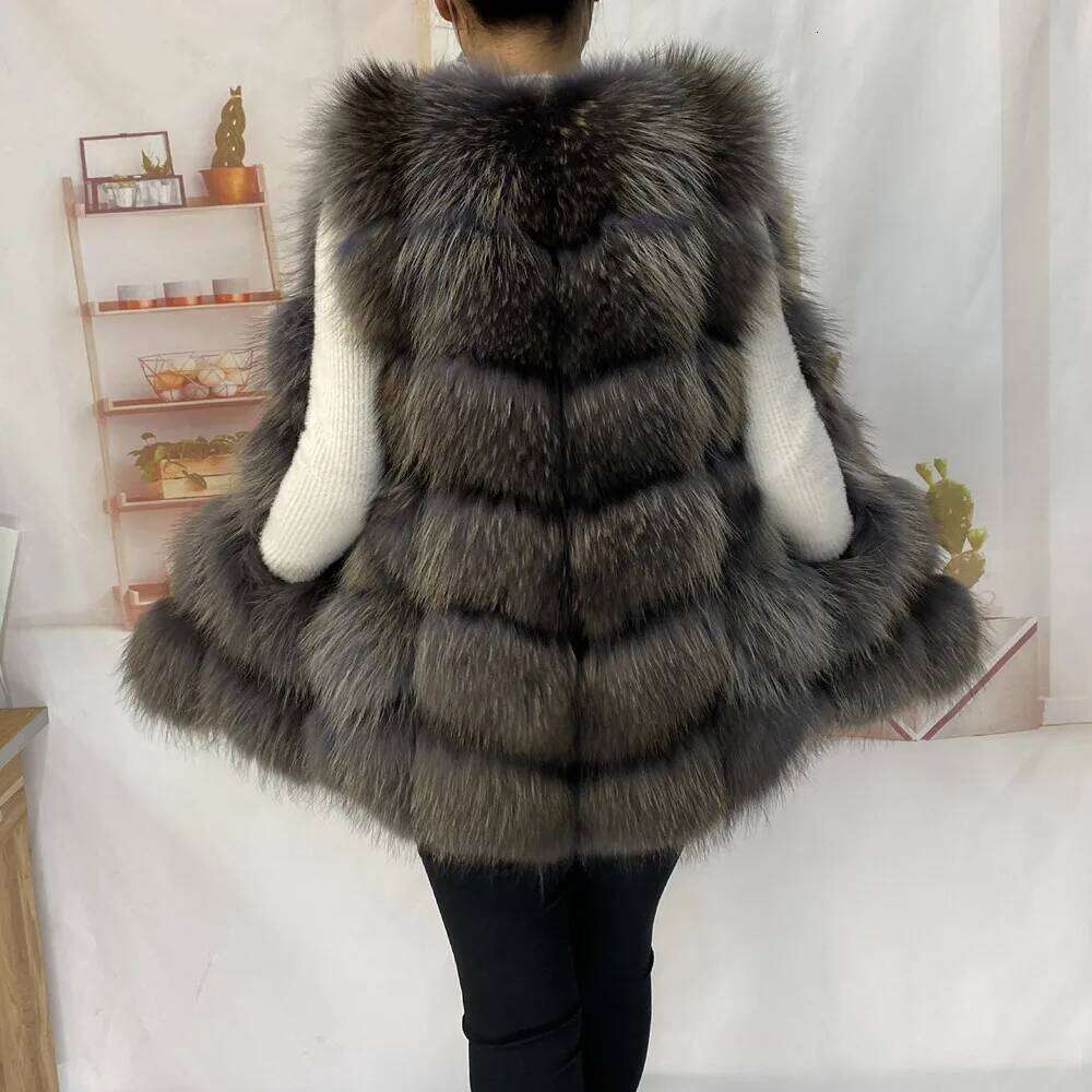 Raccoon Natural For Female Waistcoat Long Coats Real Fur Coat Fox Vest Jacket