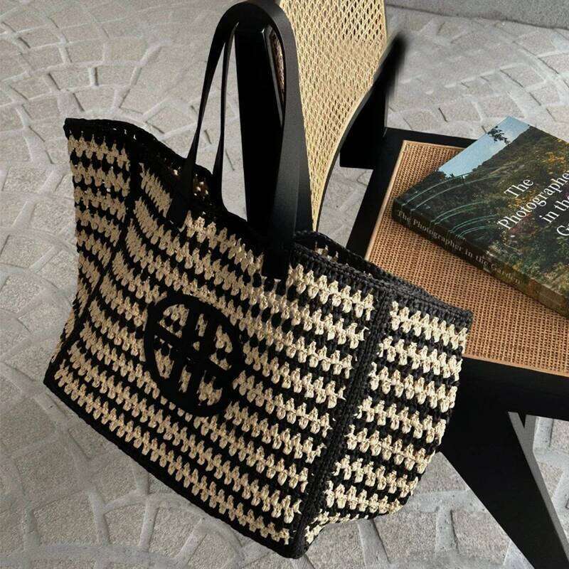Straw Beach Tote Bags For Women Designer Handbags And Purses 2024 New In Fashion Handmade Weave Large Capacity Shoulder