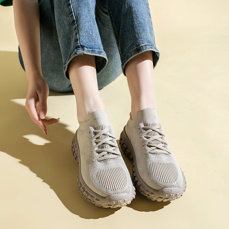 New Women S With Tire Soles Breathable Casual Shoes Mesh Dad Sneakers Thick Soled Sports Shoes Height Increasing Versatile Casual Shoes Ddmysaturn
