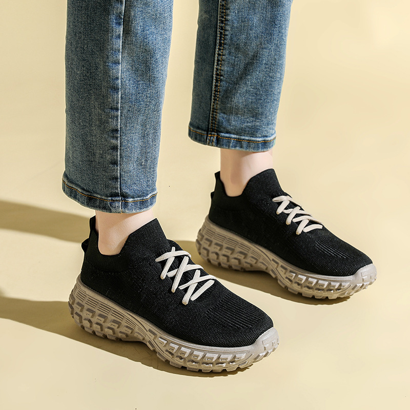 New Women S With Tire Soles Breathable Casual Shoes Mesh Dad Sneakers Thick Soled Sports Shoes Height Increasing Versatile Casual Shoes Ddmysaturn
