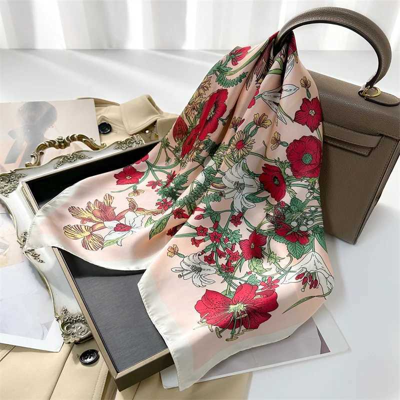 Fashion 70*70cm Silk Scarf Women Square Scarves Shawls Female Print Bandana Luxury Brand Hairband Headband Neckerchief Foulard W250602