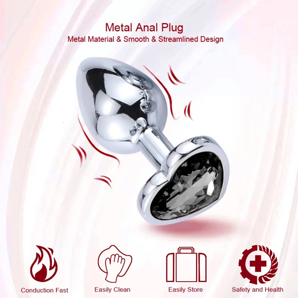 3PCS SML Metal Anal Plug Butt Plug Sex Toy Butt Toy for Women Men Couples Gay Adult Game Masturbator Anal Diamond Sex Shop 250603