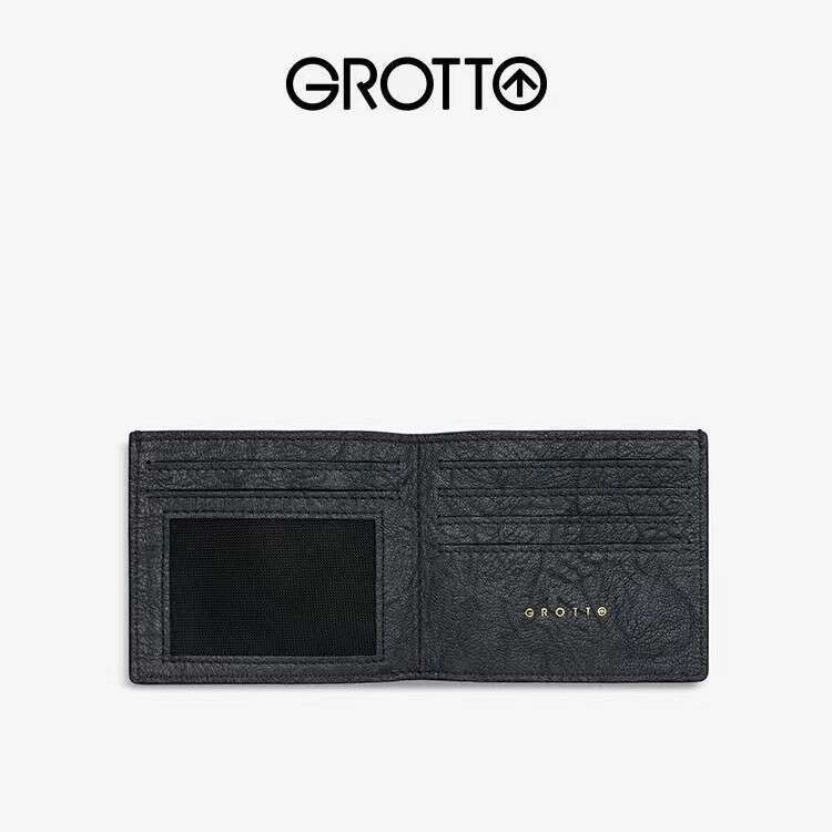 GROTTO New Classic Sheepskin Short Wallet Handmade Genuine Leather Multi-Card Slot Holder Card Bag Couple Gift