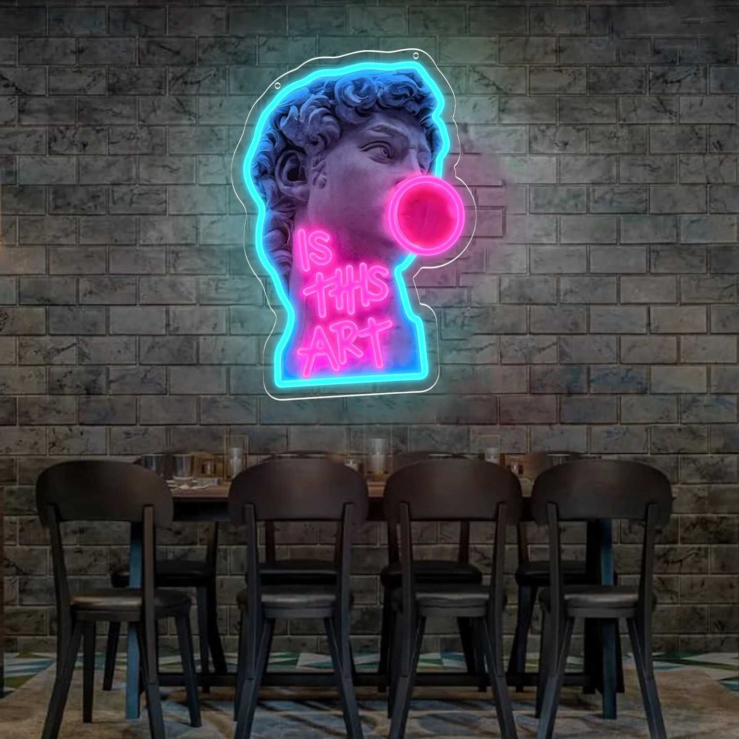 This is an art David sculpture LED neon sign suitable for home party bar bedroom decoration UV printed USB power supply XJ250602