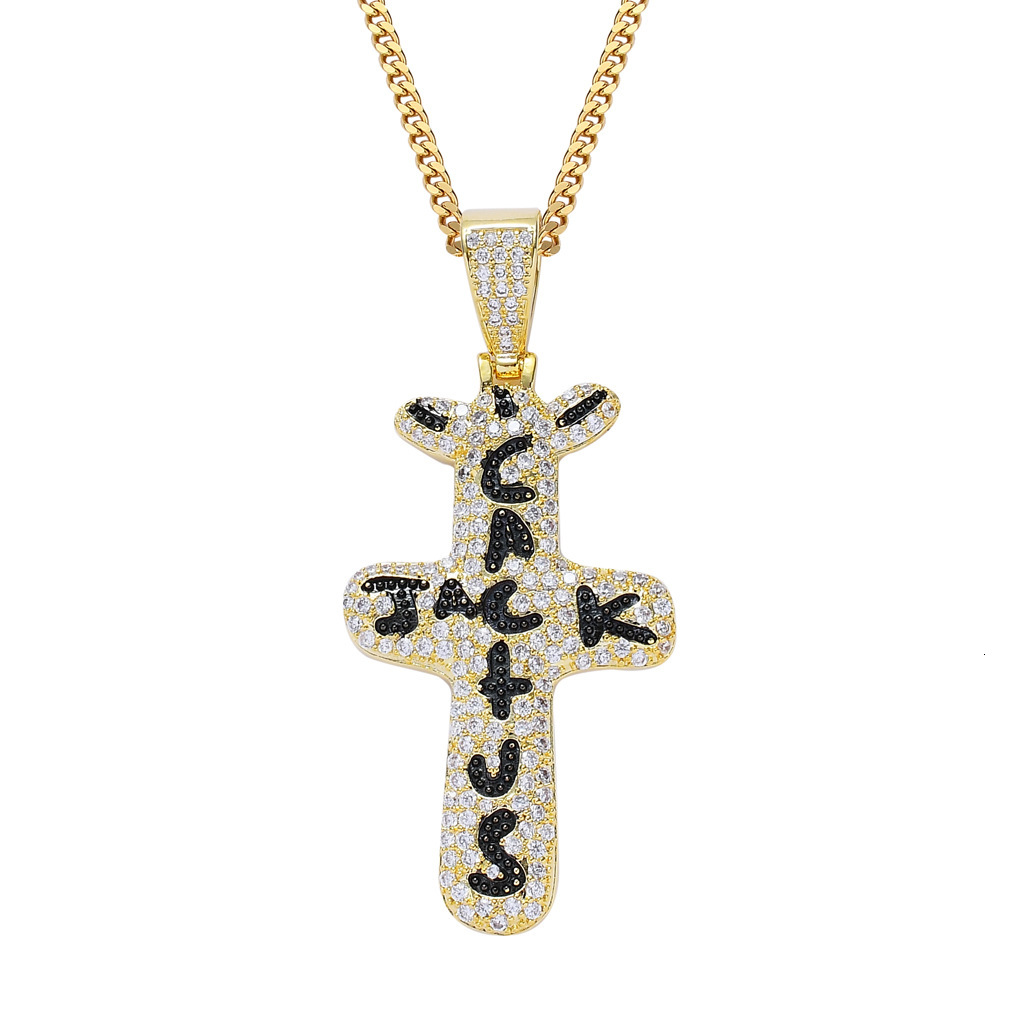 Necklace hip hop Travis Scott cross cactus Jack pendant trendsetter jewelry Moissanite pendant