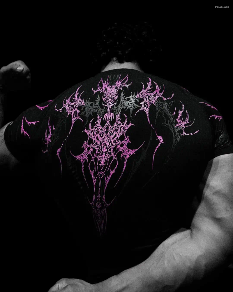 Men's T Shirts Breathedivinity Compression Clothing Fashion Tight Fitting Shirt Goth Quick Dry Workout Gym Red Stripe Unisex