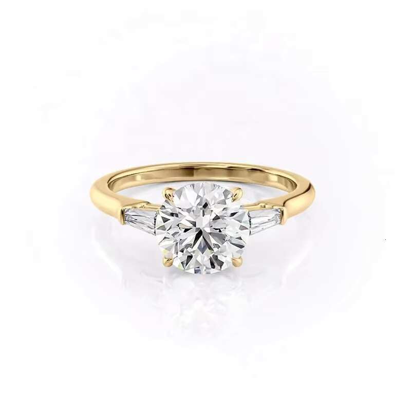Wholesale Custom 14K White Golid Gold Six Claws Moissanite Ring Gra Certified 2ct 8mm D Color Moissanite Engagement Rings