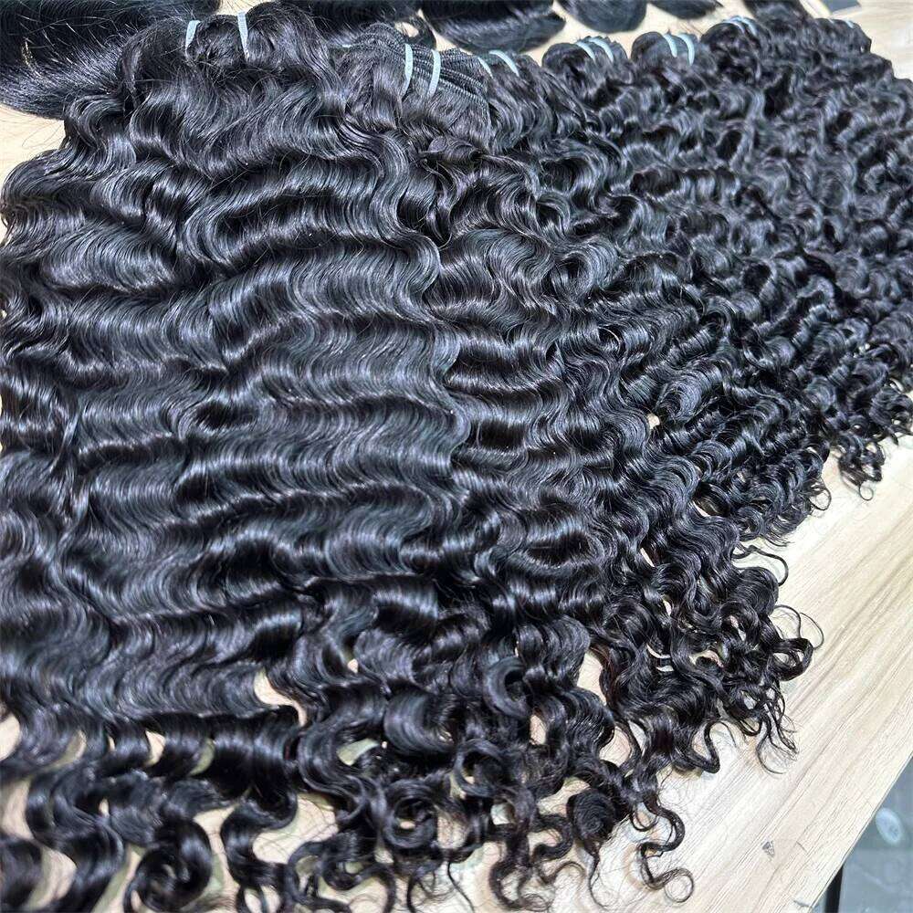 Original Real 3C4A 4 Bundle Deals Weft Extensions Burmese Curly Raw Human Hair Bundles Weave Full Head