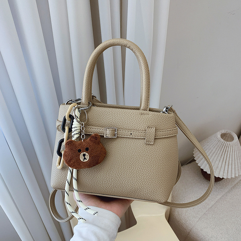 designer Women's Trendy Niche Lychee Texture Handbag 2025 Spring New Versatile Commuter Shoulder Crossbody Bag