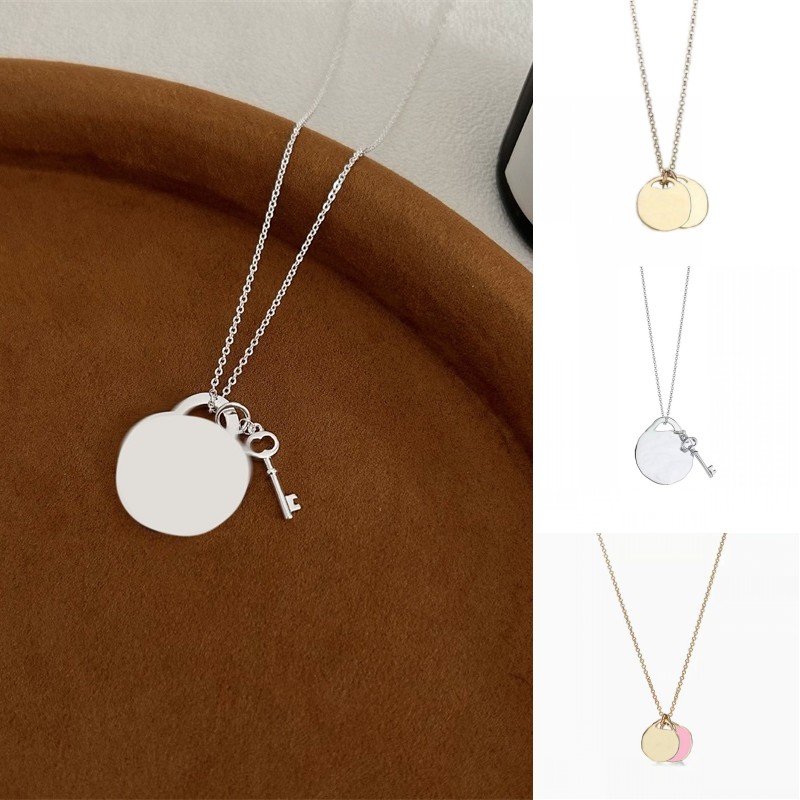 Jewelry woman designer necklace plated sliver necklaces designer pretty twinkle enamel heart necklace designer top quality diamond female delicate hg332