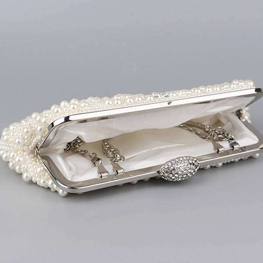 Day Pearl Women Clutch Dias Metal Chain Shoulder Evening Bags Beaded Banquet Holder Purse