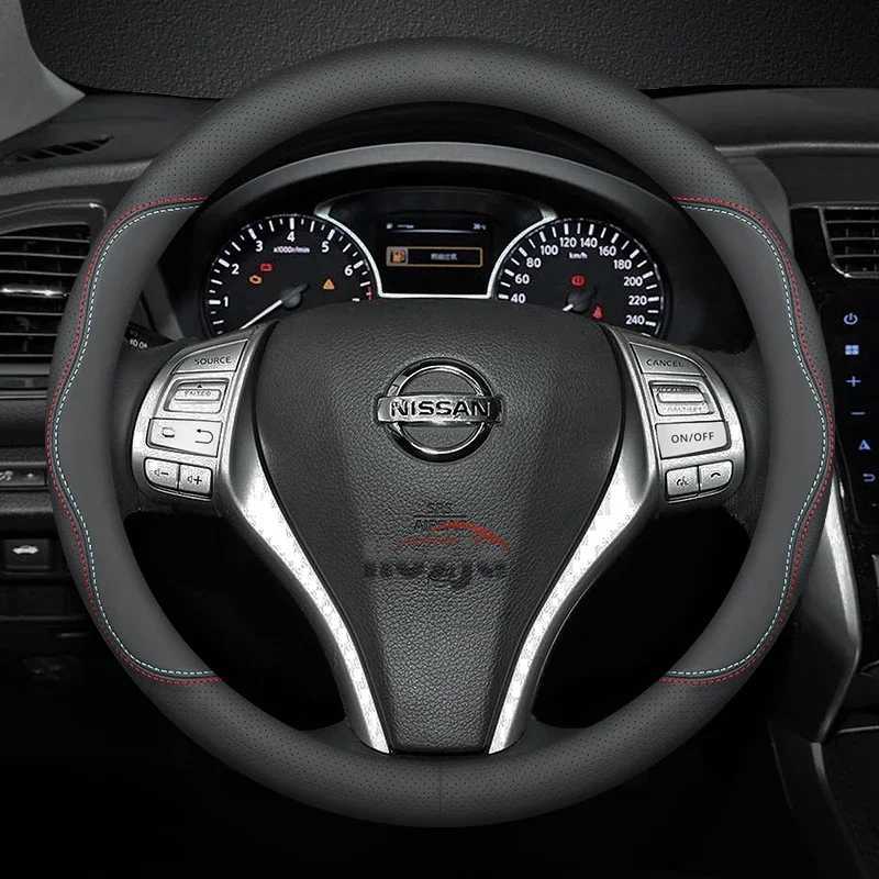 Suede Leather Car Steering Wheel Cover for Nissan 400Z Platinum Patrol Sentra Ariya Leaf Navara Frontier Kicks Auto Accessories R250603