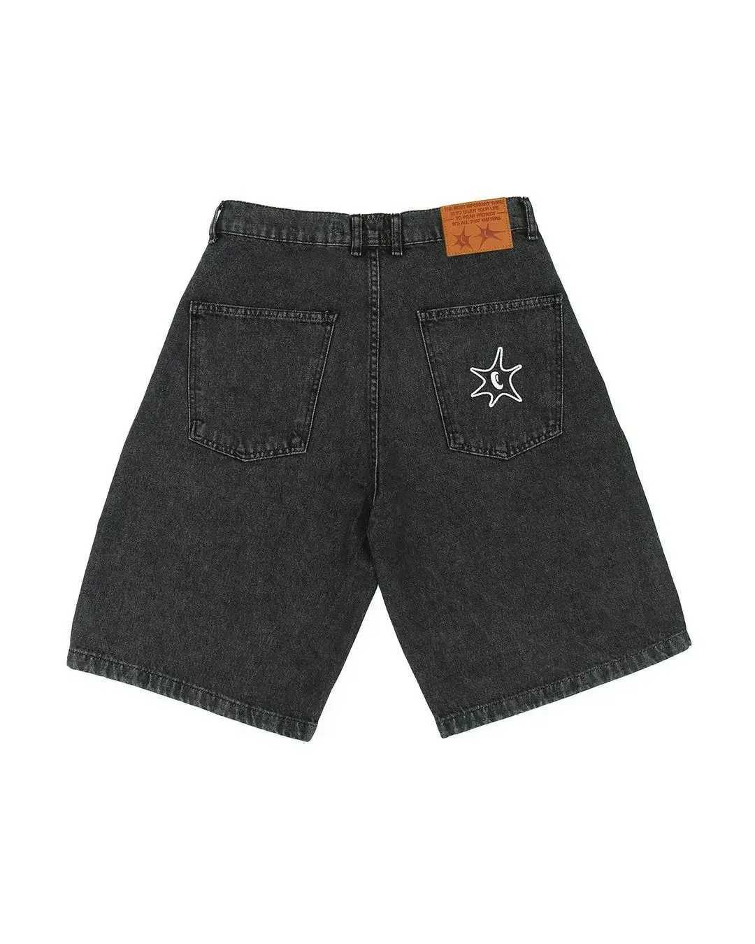 Y2K Shorts Harajuku Hip Hop Embroidered Retro Black Baggy Denim Gym Shorts Pants Punk Rock High Waist Mens Basketball Shorts T250603
