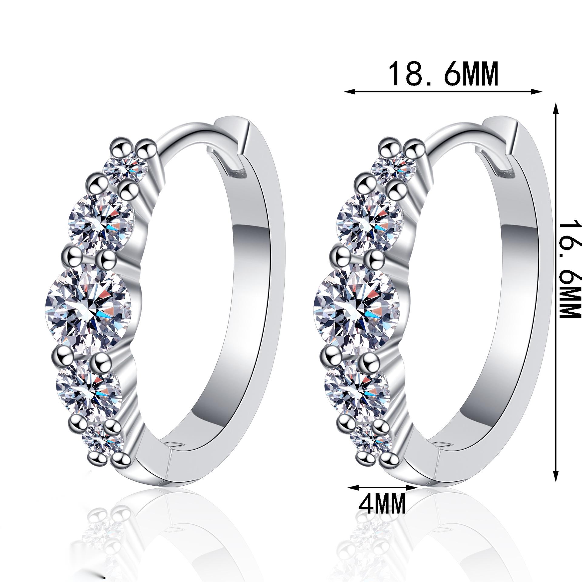 Starry Night Inspired Sterling Silver Moissanite Studs with Classic Hoop