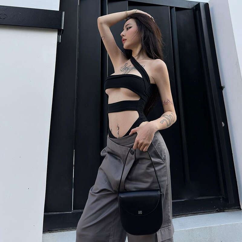 Spring Fashion Trend Women's New Sleeveless Slim Fit Hollow Out Backless Jumpsuit B5