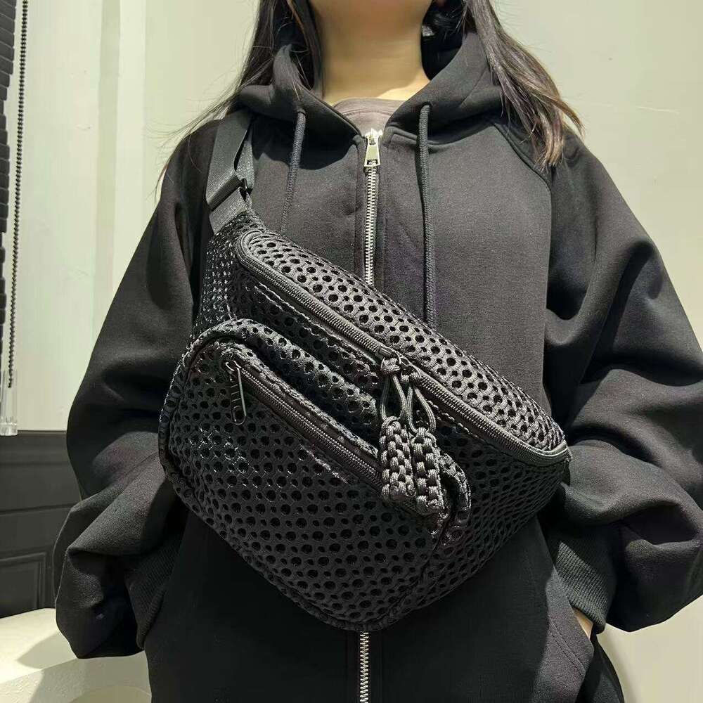 Women's bag crossbody bag saddle bag fashionable mesh lightweight multi pocket portable and compact