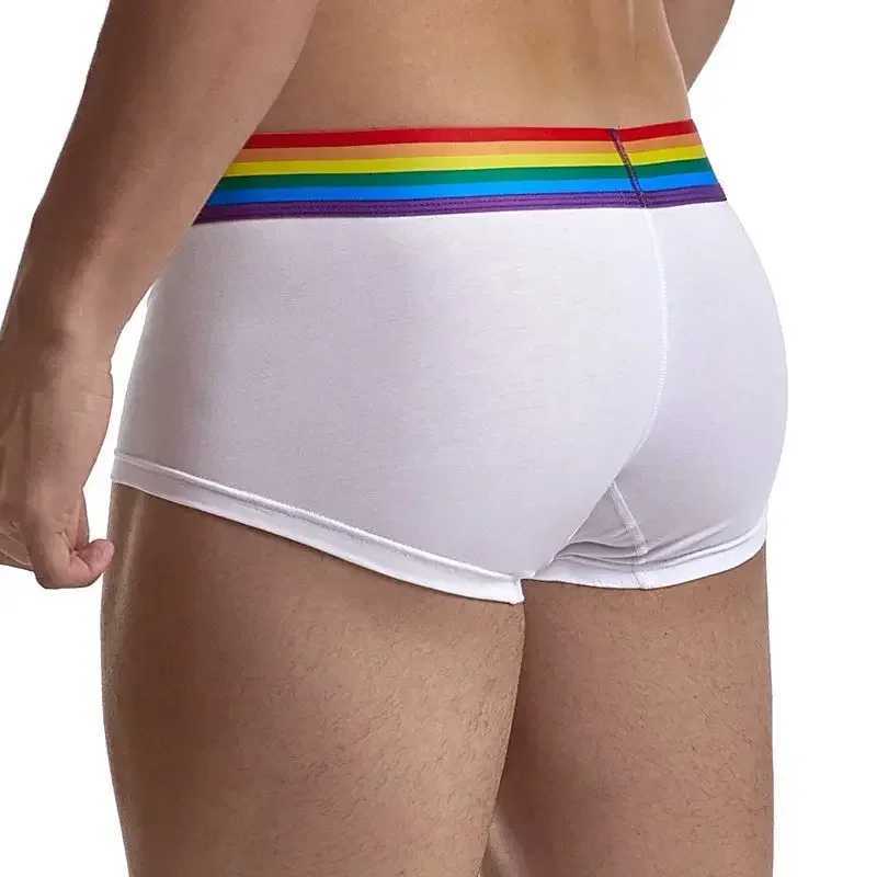 Rainbow Belt Men Underpants Boxershorts Cotton Men Boxers Male Breathable Underwear Mens Panties Soft Boxer Briefs Black White W250603