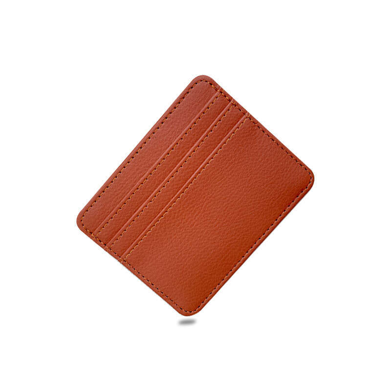 Minimalist Thin Large Capacity Small Multi-Functional Slot Unisex Exquisite Leather PU Holder Card Sleeve