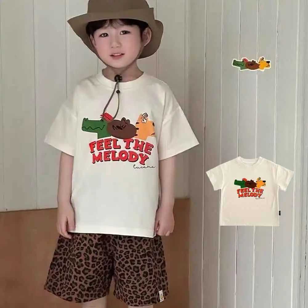 Girls Tees Cotton Sequins Boys Summer New Cute Tees for Toddlers Outerwear Cartoon Short-sleeved Childrens T-shirt T250603