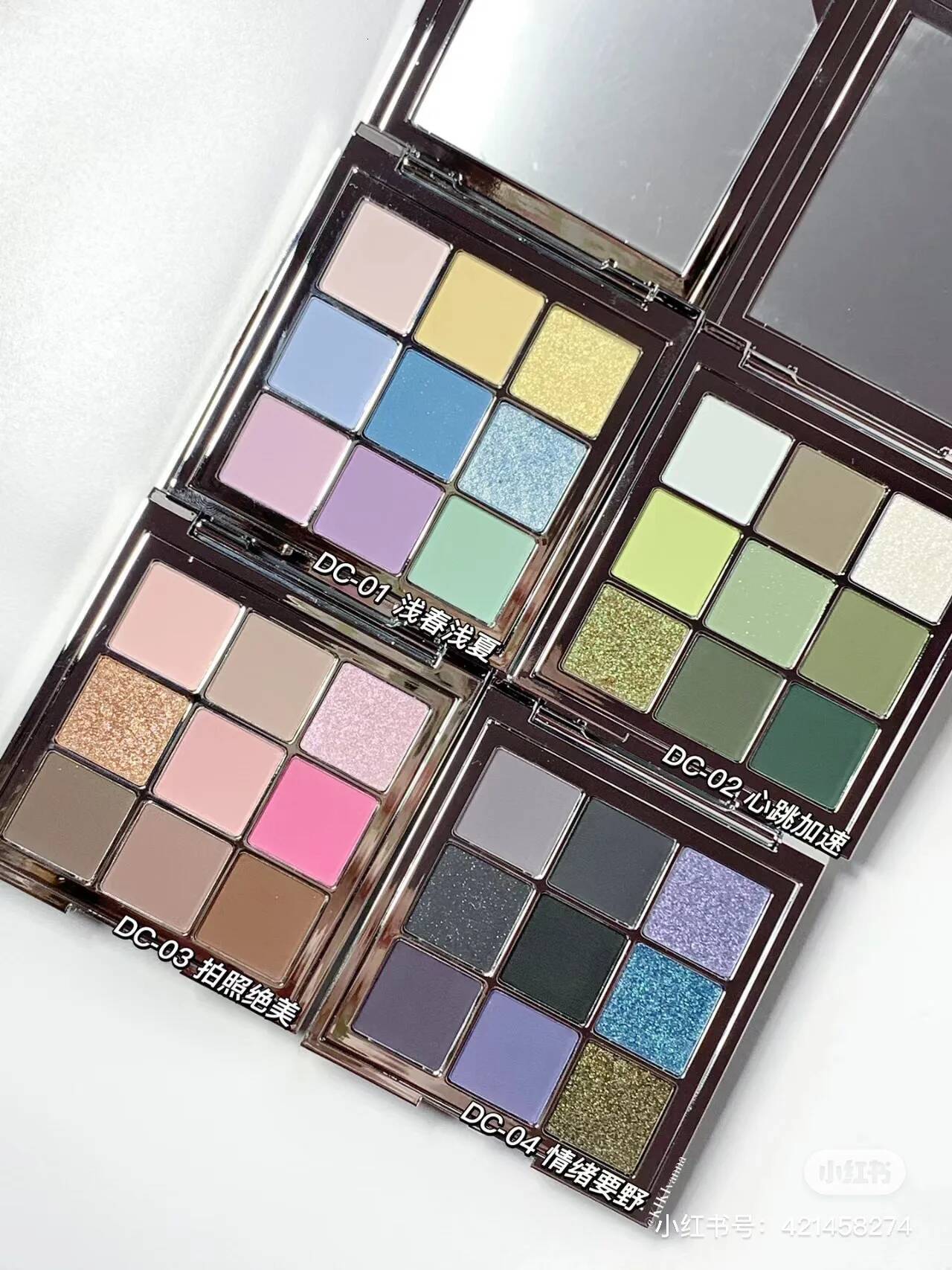 Shedella 9 Color Eyeshadow Palette aron Matte Pearlescent Glitter Waterproof Lasting Play Blue Smoky Novice Makeup