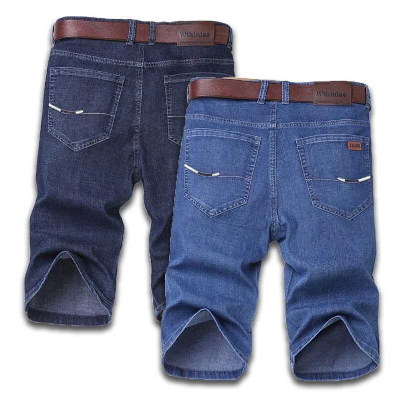 2-piece set of summer short jeans for men with elastic fashion design slim fit straight leg mens short jeans in two stylesT250603