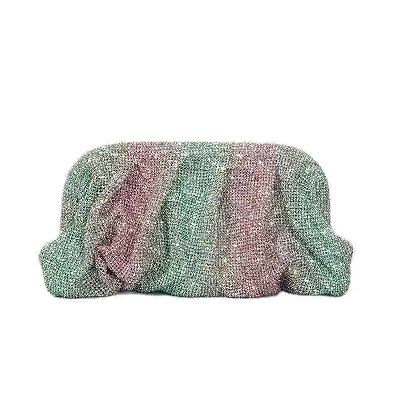 Wedding Party Clutch Purse Glitter Shiny Rhinestone Dia Evening Designer Women's Handbag Shoulder Crossbody Bag
