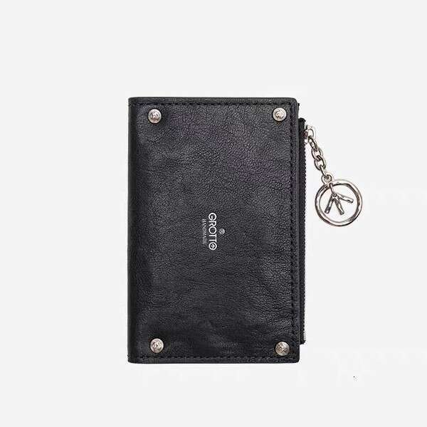 GROTTO Genuine Vegetable-Tanned Sheepskin Leather Card Holder Wallet Luxury Style for Men and Women Couple Gift