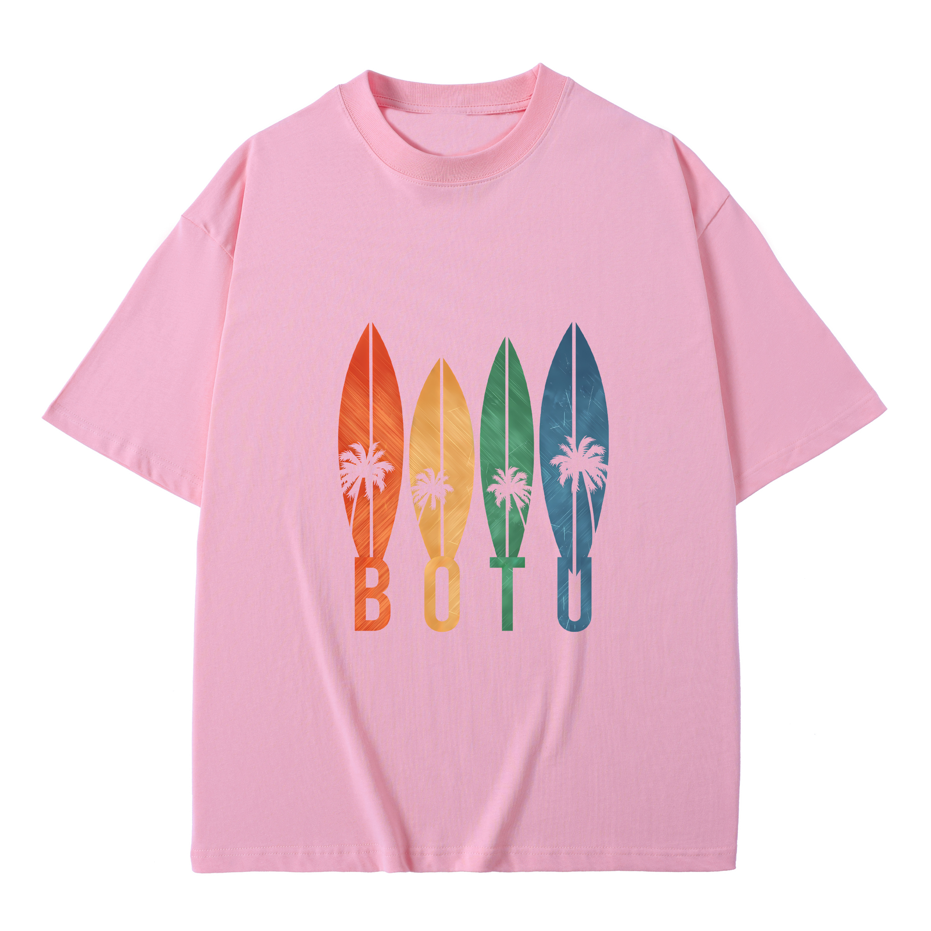 T-shirt men's top designer cotton T-shirt Coconut tree pattern short sleeved clothing high-quality fashionable T-shirt BROADTRUE