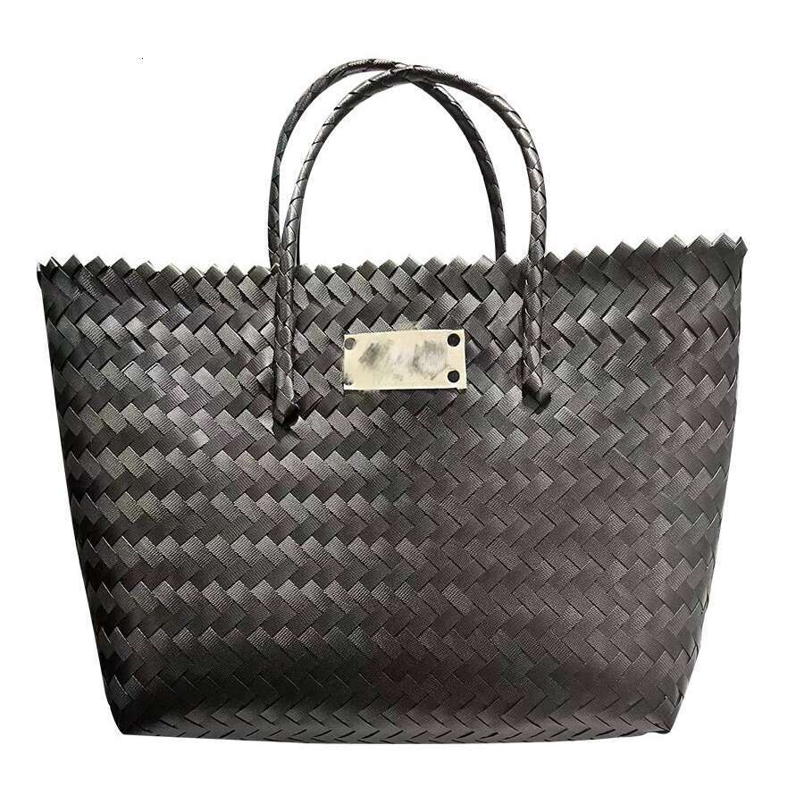 Large Capacity Handwoven Basket Open Shopping Daily Versatile Commuter Women's Shoulder Tote Bag