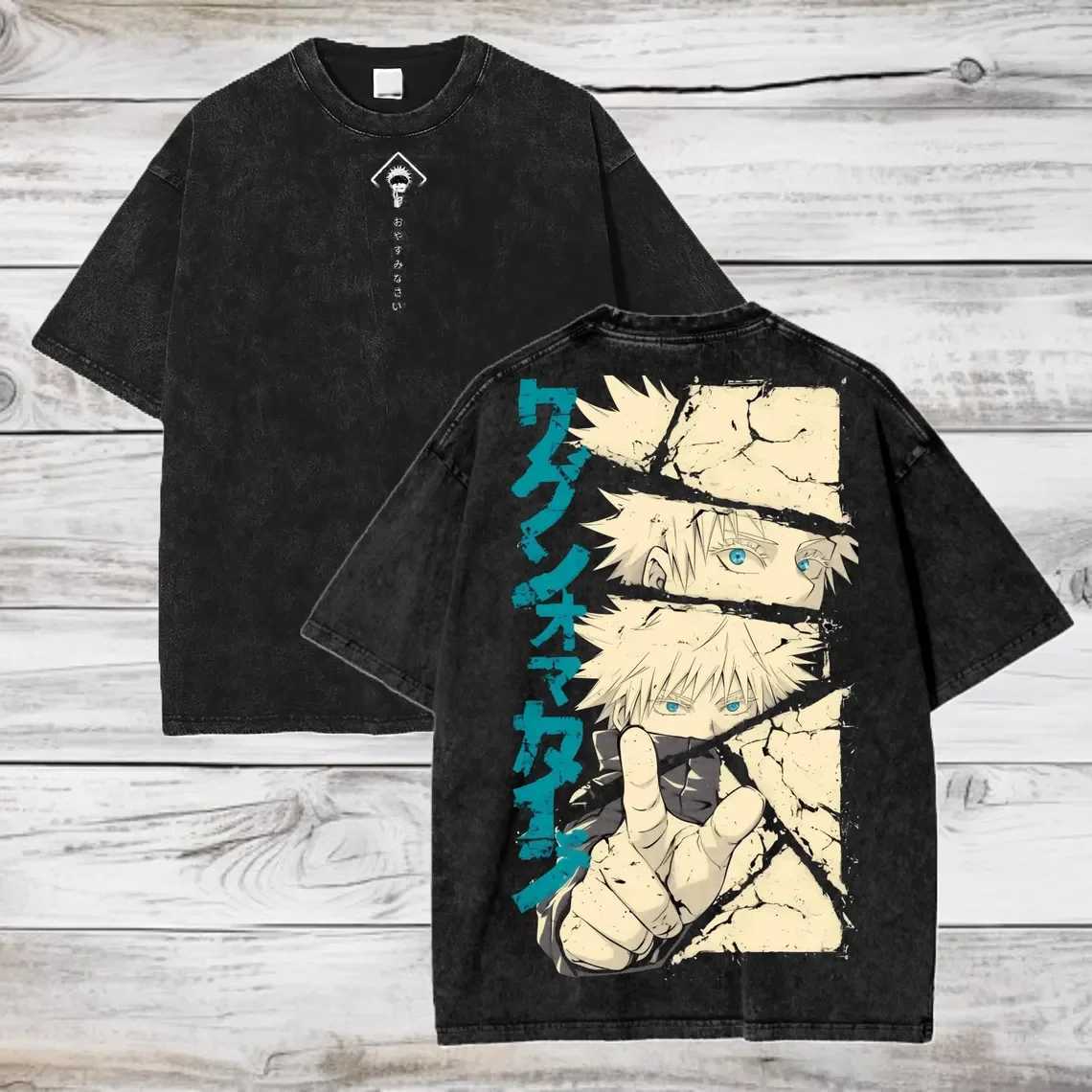 Gojo Satoru Jujutsu Kaisen T Shirt Men Women T-shirt Washed Cotton T-shirt Clothing Summer Short Sleeve Oversized Tees Streetwear W250603