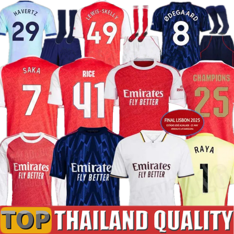 24 25 26 SAKA soccer jerseys Fans Player MARTINELLI 2025 2026 football shirt Men Kids kit ODEGAARD Nwaneri SAL IBA RICE HAVERTZ CALAFIORI Lewis Skelly RAYA Women RUSSO