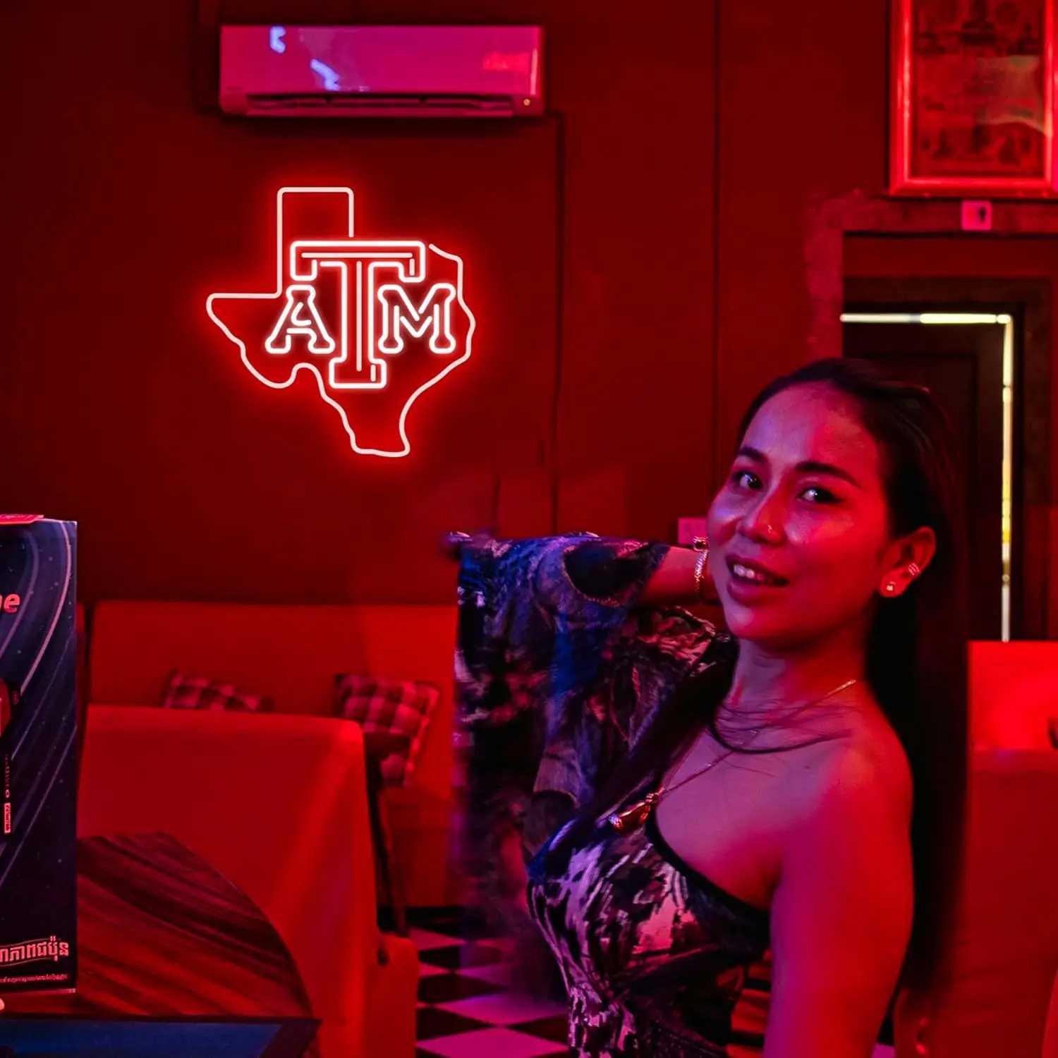 ATM Leaf Neon Sign USB Powered Dimmable LED Neon Light for Dorm Bedroom Man Cave Living Room Bar Shop Store Wall Decor XJ250602