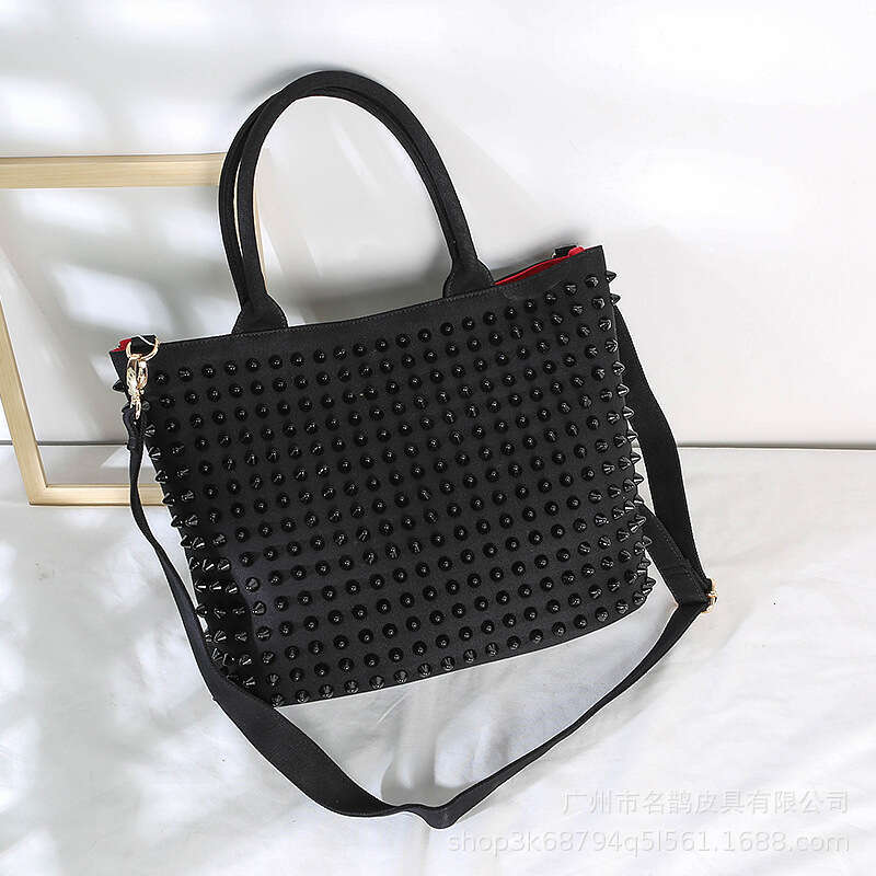 Women s New Rivet Tote Handheld Crossbody Japanese and Korean Brand Niche Canvas Bag for