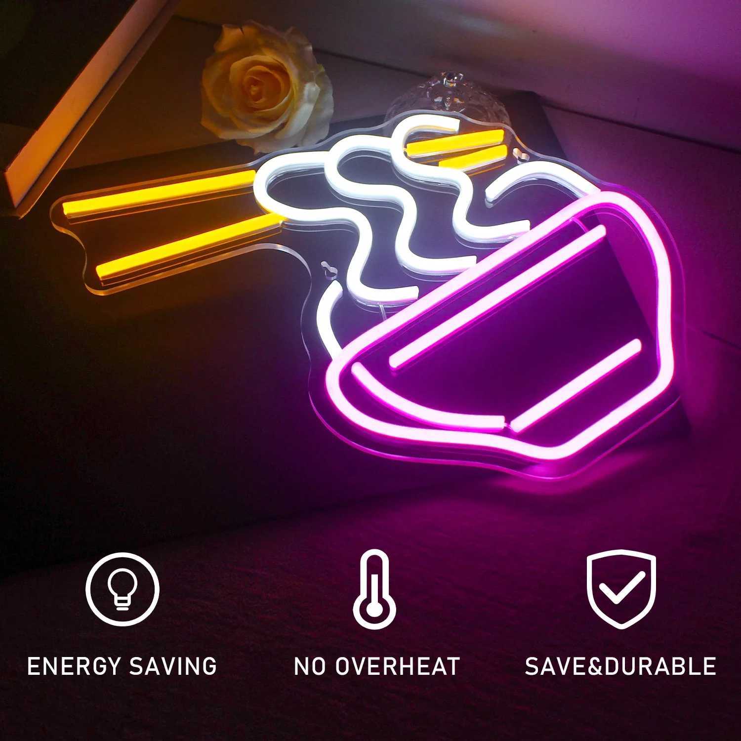 Ramen Neon Sign Wall Ramen Noodle Light Up Signs Restaurant Home Bar Kitchen Dining Room Cafe Cool Neon Custom Shop Decor XJ250602