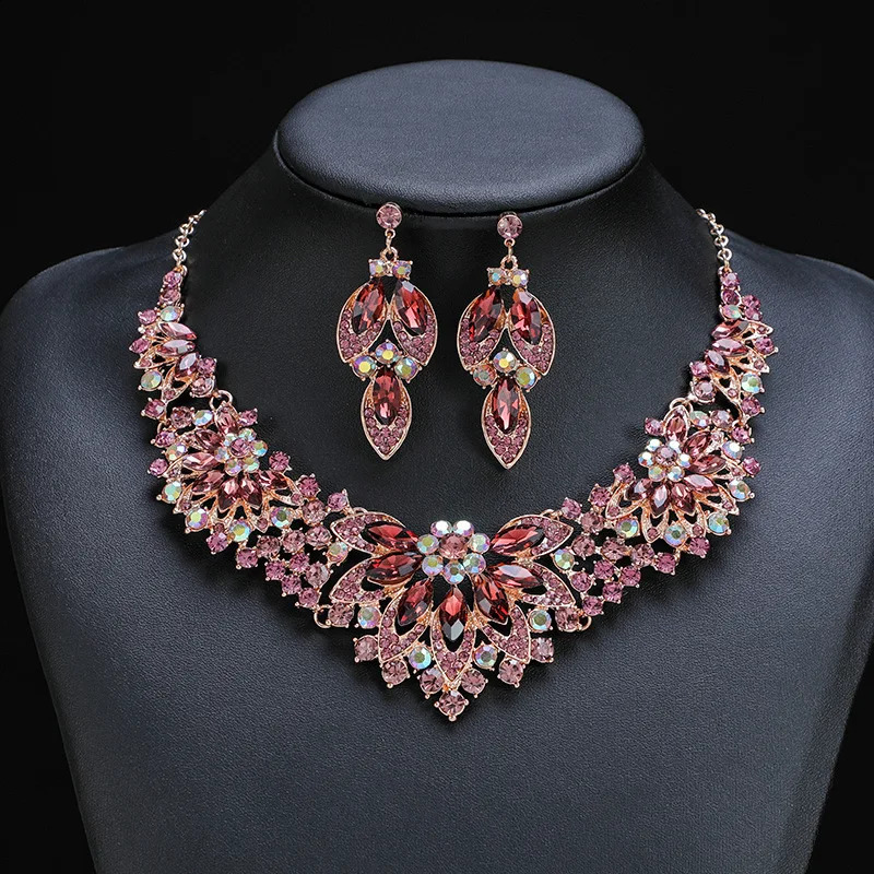 European American Retro jewellery woman Necklace Sets for Womens 2-piece Set Jewelry Bridal Wedding Accessories 250530