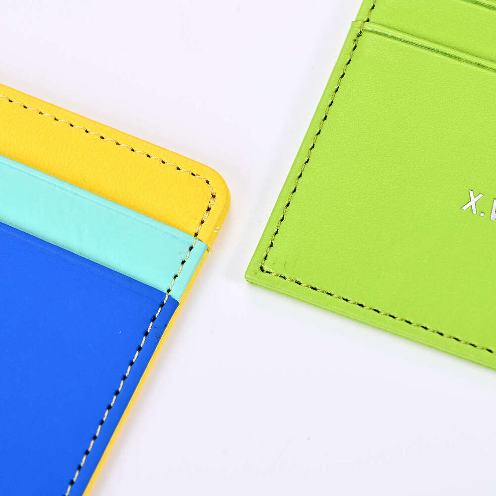 New Multi-Card Slot RFID PU Leather Multiple Colors Craft Large Capacity Storage ID Color-Block Card Holder