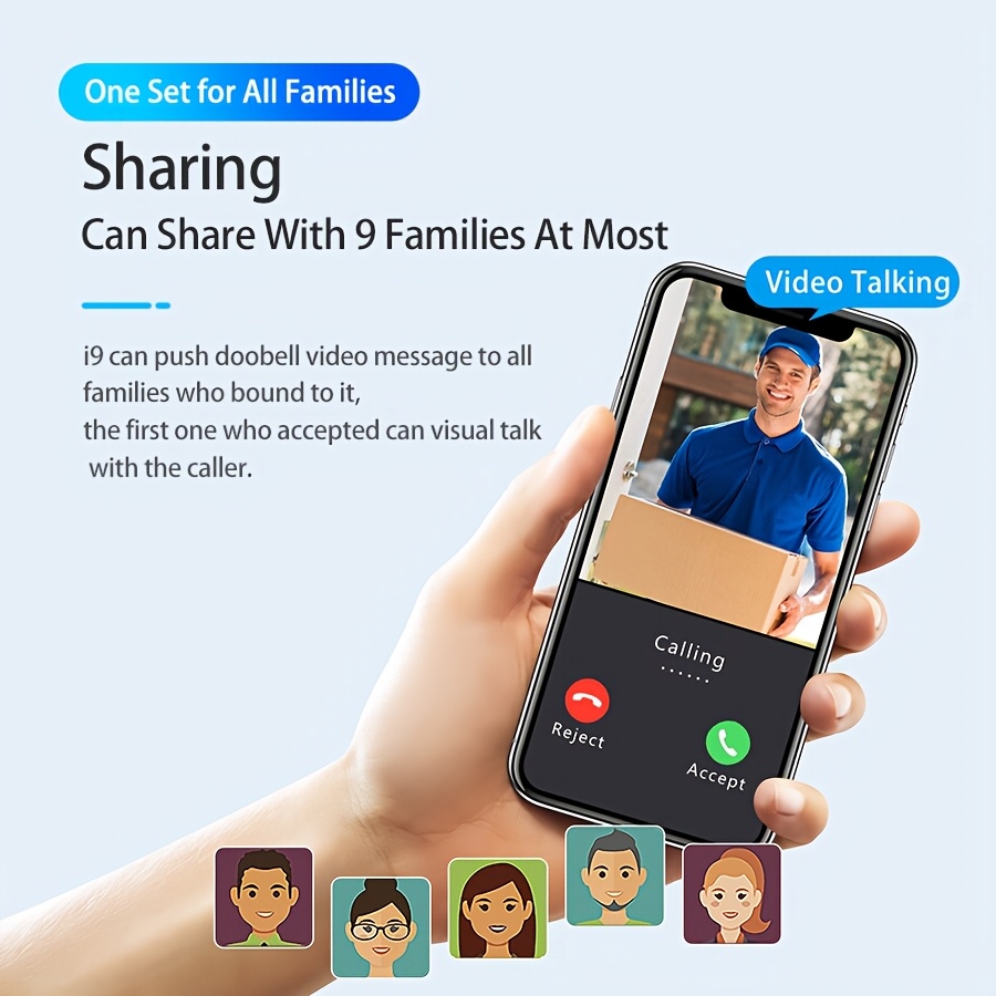 Smart Wireless Doorbell Visual-WiFi Door Doorbell Camera, Night Vision, Voice Changer, Photo&Video, Way Audio