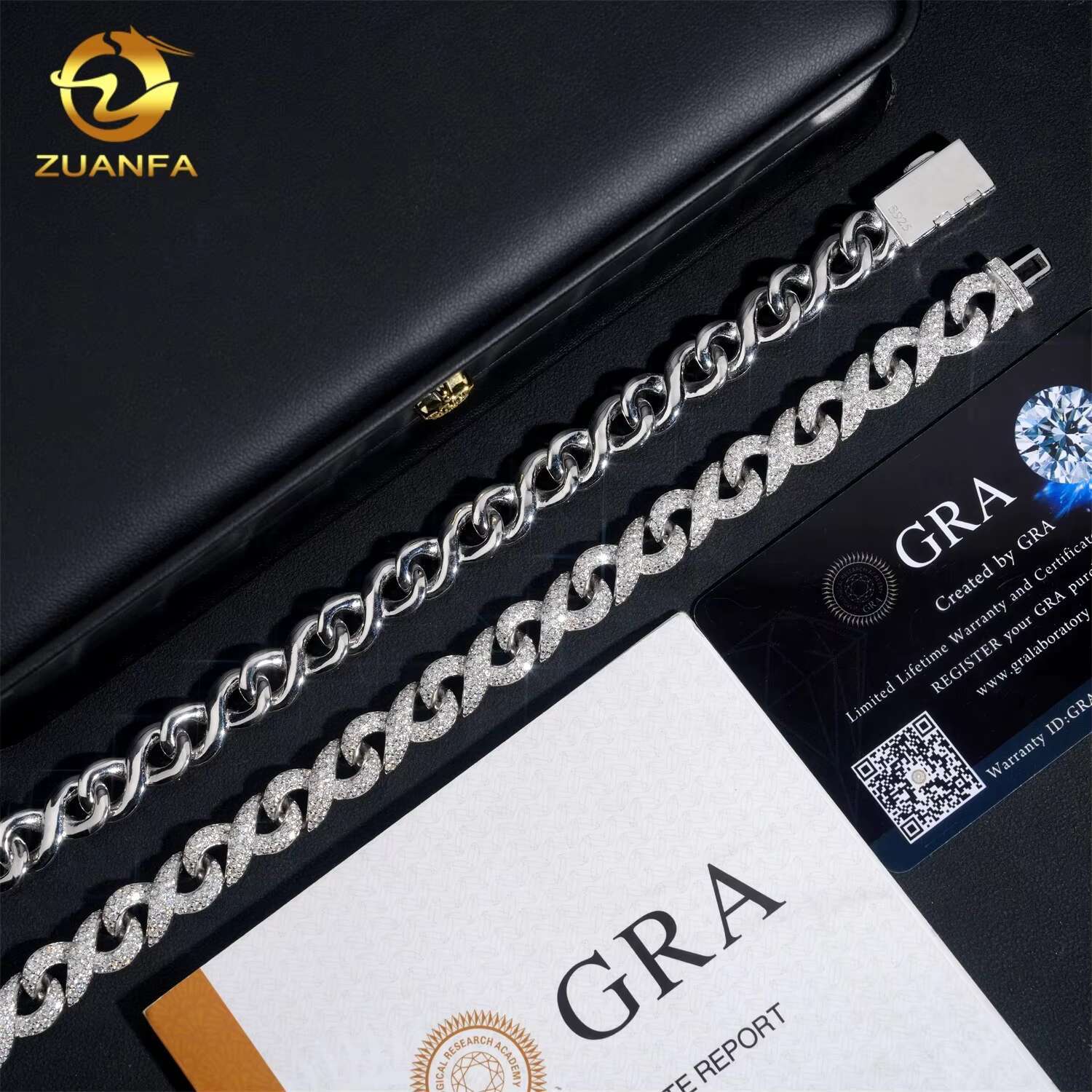 Moissanite Hip Hop Jewelry Trendy New Iced Out Cuban Chain 925 Silver Infinity Necklace