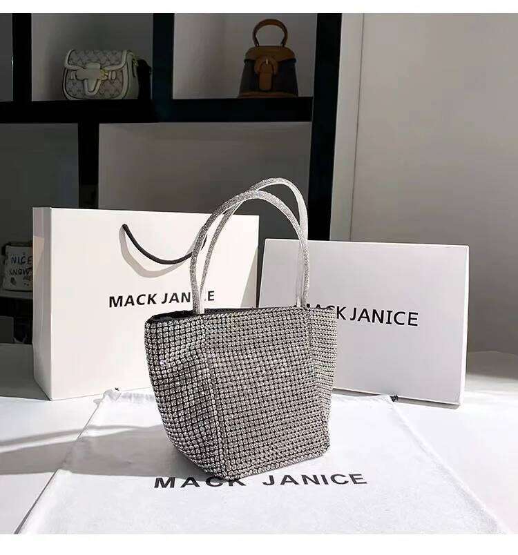 Glitter Shiny Women Handbag Crystal Rhinestones Dia Evening Wedding Party Clutch Purse Shoulder Crossbody Bag